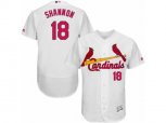 St. Louis Cardinals #18 Mike Shannon White Flexbase Authentic Collection MLB Jersey