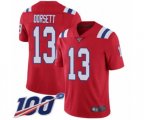 New England Patriots #13 Phillip Dorsett Red Alternate Vapor Untouchable Limited Player 100th Season Football Jersey