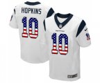 Houston Texans #10 DeAndre Hopkins Elite White Road USA Flag Fashion Football Jersey