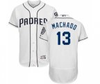San Diego Padres #13 Manny Machado White Home Flex Base Authentic Collection Baseball Jersey