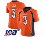 Denver Broncos #3 Drew Lock Orange Team Color Vapor Untouchable Limited Player 100th Season Football Jersey