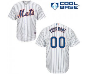 New York Mets Customized Replica White Home Cool Base Baseball Jersey