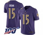 Baltimore Ravens #15 Marquise Brown Limited Purple Rush Vapor Untouchable 100th Season Football Jersey