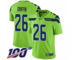 Seattle Seahawks #26 Shaquill Griffin Limited Green Rush Vapor Untouchable 100th Season Football Jersey