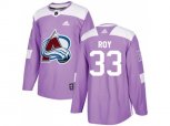 Colorado Avalanche #33 Patrick Roy Purple Authentic Fights Cancer Stitched NHL Jersey