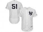 New York Yankees #51 Bernie Williams White Navy Flexbase Authentic Collection MLB Jersey