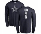 Dallas Cowboys #88 Michael Irvin Navy Blue Backer Long Sleeve T-Shirt
