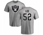 Oakland Raiders #52 Marquel Lee Ash Name & Number Logo T-Shirt