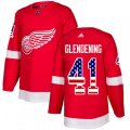 Detroit Red Wings #41 Luke Glendening Authentic Red USA Flag Fashion NHL Jersey