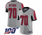 Atlanta Falcons #70 Jake Matthews Limited Silver Inverted Legend 100th Season Football Jersey
