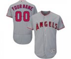 Los Angeles Angels of Anaheim Customized Grey Road Flex Base Authentic Collection Baseball Jersey