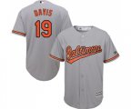 Baltimore Orioles #19 Chris Davis Replica Grey Road Cool Base Baseball Jersey
