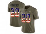Denver Broncos #20 Brian Dawkins Limited Olive USA Flag 2017 Salute to Service NFL Jersey