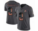 Pittsburgh Steelers #2 Mason Rudolph Limited Black USA Flag 2019 Salute To Service Football Jersey