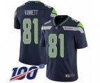Seattle Seahawks #81 Nick Vannett Navy Blue Team Color Vapor Untouchable Limited Player 100th Season Football Jersey