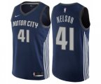 Detroit Pistons #41 Jameer Nelson Authentic Navy Blue NBA Jersey - City Edition