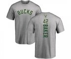 Milwaukee Bucks #42 Vin Baker Ash Backer T-Shirt