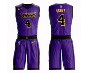 Los Angeles Lakers #4 Byron Scott Swingman Purple Basketball Suit Jersey - City Edition