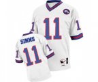 New York Giants #11 Phil Simms White Authentic Throwback Football Jersey