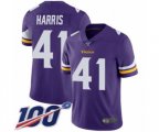Minnesota Vikings #41 Anthony Harris Purple Team Color Vapor Untouchable Limited Player 100th Season Football Jersey