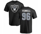 Oakland Raiders #96 Clelin Ferrell Black Name & Number Logo T-Shirt