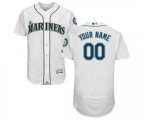 Seattle Mariners Customized White Home Flex Base Authentic Collection Baseball Jersey