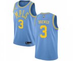 Los Angeles Lakers #3 Corey Brewer Authentic Blue Hardwood Classics Basketball Jersey