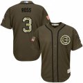 Chicago Cubs #3 David Ross Replica Green Salute to Service MLB Jersey