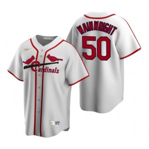 Nike St. Louis Cardinals #50 Adam Wainwright White Cooperstown Collection Home Stitched Baseball Jersey