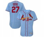 St. Louis Cardinals #27 Brett Cecil Light Blue Alternate Flex Base Authentic Collection Baseball Jersey