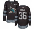 Adidas San Jose Sharks #36 Jannik Hansen Authentic Black 1917-2017 100th Anniversary NHL Jersey