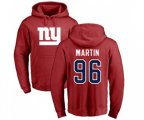 New York Giants #96 Kareem Martin Red Name & Number Logo Pullover Hoodie