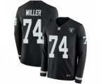 Oakland Raiders #74 Kolton Miller Limited Black Therma Long Sleeve Football Jersey