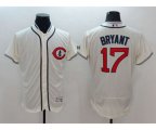 Chicago Cubs #17 Kris Bryant Majestic Cream Flexbase Authentic Collection Player Jersey