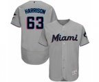 Miami Marlins Monte Harrison Grey Road Flex Base Authentic Collection Baseball Player Jersey