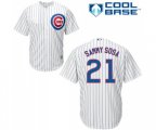 Chicago Cubs #21 Sammy Sosa Replica White Home Cool Base Baseball Jersey