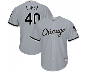 Chicago White Sox #40 Reynaldo Lopez Replica Grey Road Cool Base Baseball Jersey