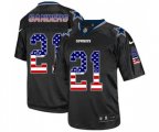 Dallas Cowboys #21 Deion Sanders Black USA Flag Fashion Football Jersey