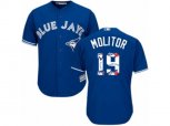 Toronto Blue Jays #19 Paul Molitor Authentic Blue Team Logo Fashion MLB Jersey
