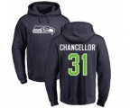 Seattle Seahawks #31 Kam Chancellor Navy Blue Name & Number Logo Pullover Hoodie