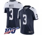 Dallas Cowboys #3 Mike White Navy Blue Throwback Alternate Vapor Untouchable Limited Player 100th Season Football Jersey