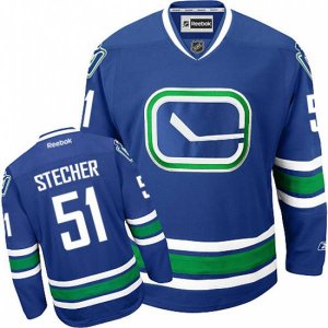Vancouver Canucks #51 Troy Stecher Premier Royal Blue Third NHL Jersey