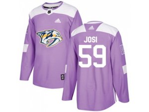 Nashville Predators #59 Roman Josi Purple Authentic Fights Cancer Stitched NHL Jersey