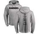 Oakland Raiders #37 Lester Hayes Ash Backer Pullover Hoodie