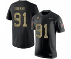 Pittsburgh Steelers #91 Kevin Greene Black Camo Salute to Service T-Shirt