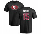 San Francisco 49ers #15 Trent Taylor Black Name & Number Logo T-Shirt