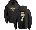 New Orleans Saints #7 Taysom Hill Black Name & Number Logo Pullover Hoodie