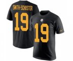 Pittsburgh Steelers #19 JuJu Smith-Schuster Black Rush Pride Name & Number T-Shirt