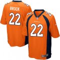 Denver Broncos #22 Tramaine Brock Game Orange Team Color NFL Jersey