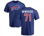 Buffalo Bills #71 Marshall Newhouse Royal Blue Name & Number Logo T-Shirt